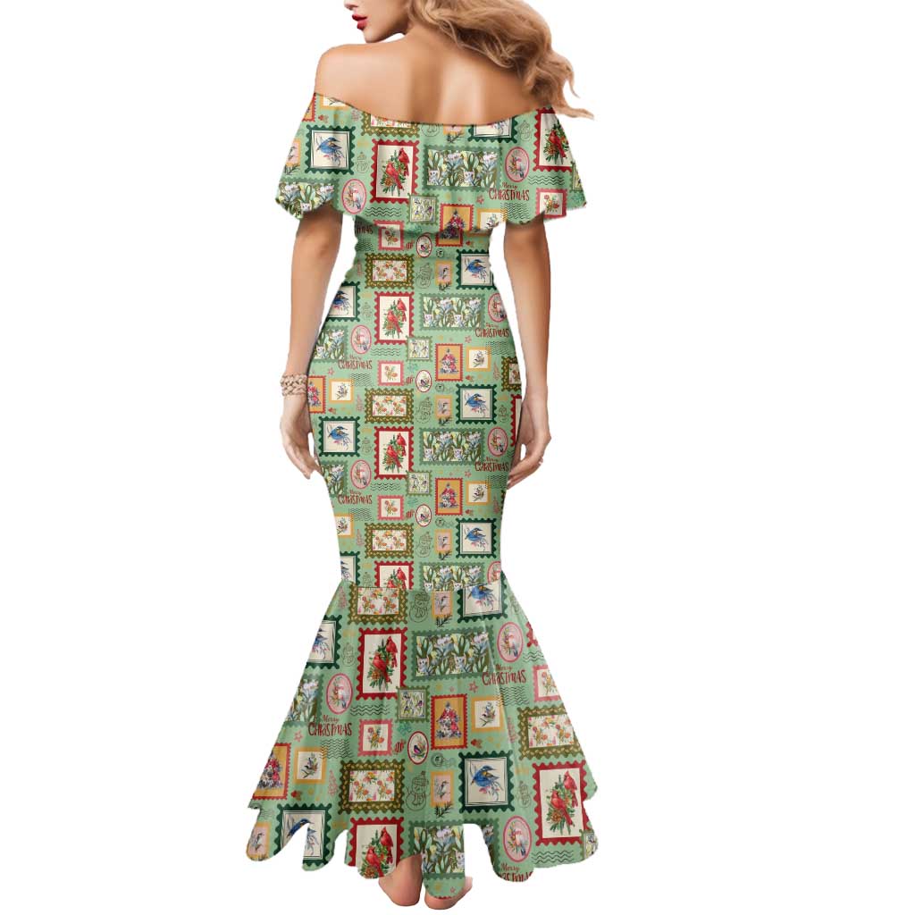 Aussie Birds Christmas La La Land Mermaid Dress Green Vintage Stamp Edition - Aussie Hoodie