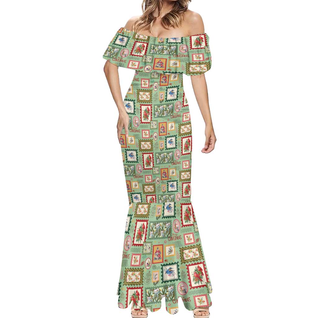 Aussie Birds Christmas La La Land Mermaid Dress Green Vintage Stamp Edition - Aussie Hoodie