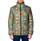 Aussie Birds Christmas La La Land Padded Jacket Green Vintage Stamp Edition - Aussie Hoodie
