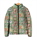 Aussie Birds Christmas La La Land Padded Jacket Green Vintage Stamp Edition - Aussie Hoodie