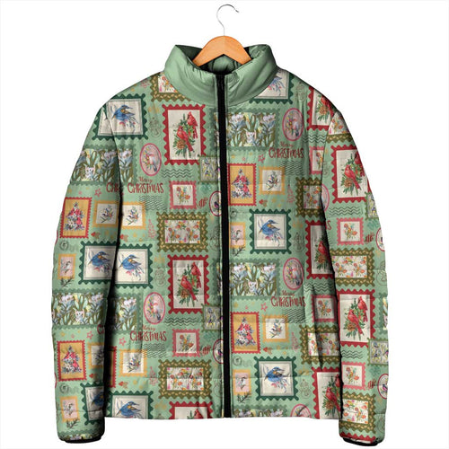 Aussie Birds Christmas La La Land Padded Jacket Green Vintage Stamp Edition - Aussie Hoodie