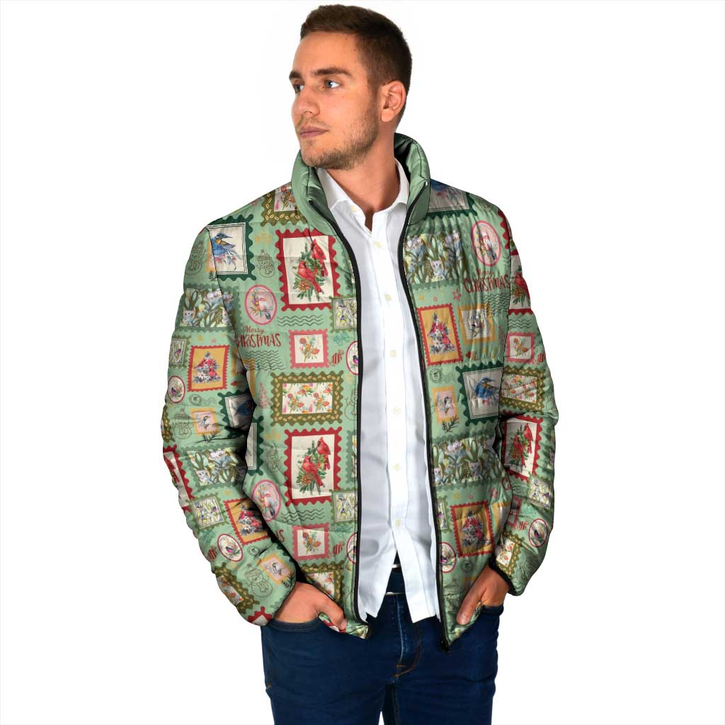 Aussie Birds Christmas La La Land Padded Jacket Green Vintage Stamp Edition - Aussie Hoodie