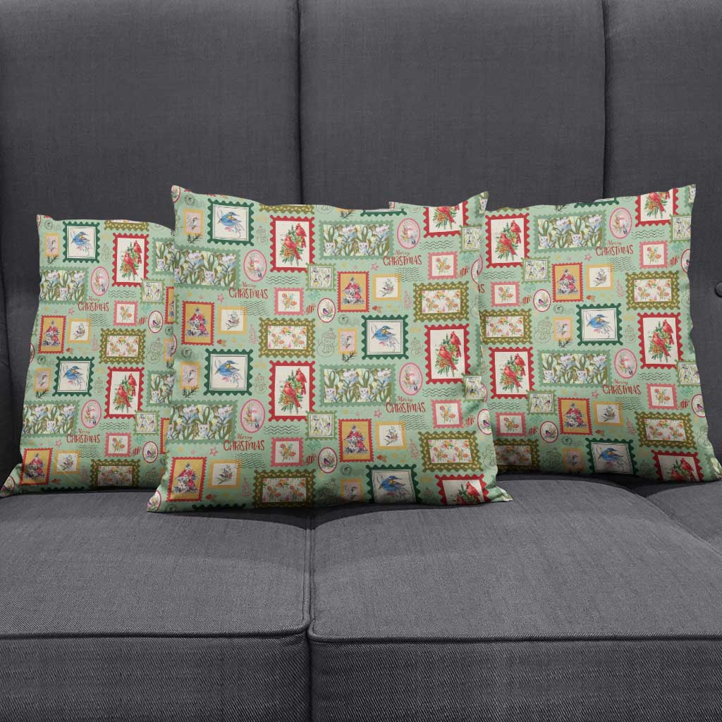 Aussie Birds Christmas La La Land Pillow Cover Green Vintage Stamp Edition - Aussie Hoodie
