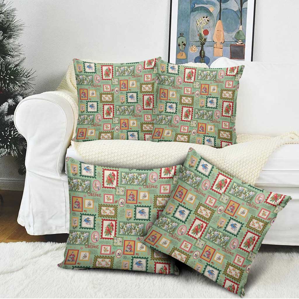 Aussie Birds Christmas La La Land Pillow Cover Green Vintage Stamp Edition - Aussie Hoodie