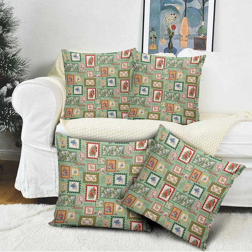 Aussie Birds Christmas La La Land Pillow Cover Green Vintage Stamp Edition - Aussie Hoodie