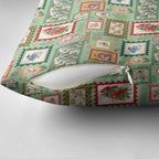 Aussie Birds Christmas La La Land Pillow Cover Green Vintage Stamp Edition - Aussie Hoodie