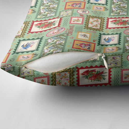 Aussie Birds Christmas La La Land Pillow Cover Green Vintage Stamp Edition - Aussie Hoodie