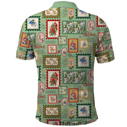 Aussie Birds Christmas La La Land Polo Shirt Green Vintage Stamp Edition - Aussie Hoodie