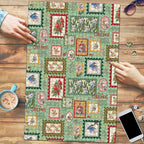 Aussie Birds Christmas La La Land Puzzle Green Vintage Stamp Edition - Aussie Hoodie