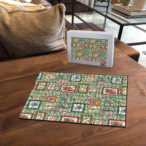 Aussie Birds Christmas La La Land Puzzle Green Vintage Stamp Edition - Aussie Hoodie