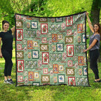 Aussie Birds Christmas La La Land Quilt Green Vintage Stamp Edition - Aussie Hoodie