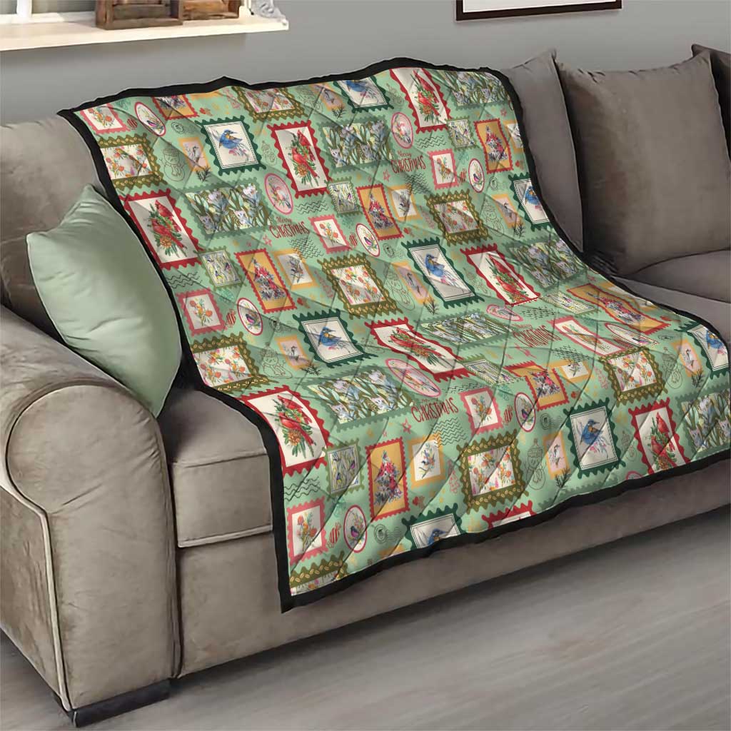 Aussie Birds Christmas La La Land Quilt Green Vintage Stamp Edition - Aussie Hoodie