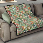 Aussie Birds Christmas La La Land Quilt Green Vintage Stamp Edition - Aussie Hoodie