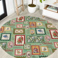 Aussie Birds Christmas La La Land Round Carpet Green Vintage Stamp Edition - Aussie Hoodie
