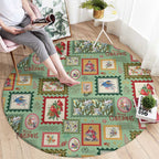 Aussie Birds Christmas La La Land Round Carpet Green Vintage Stamp Edition - Aussie Hoodie