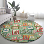 Aussie Birds Christmas La La Land Round Carpet Green Vintage Stamp Edition - Aussie Hoodie