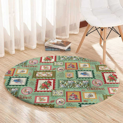 Aussie Birds Christmas La La Land Round Carpet Green Vintage Stamp Edition - Aussie Hoodie