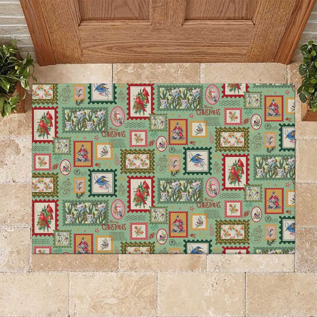 Aussie Birds Christmas La La Land Rubber Doormat Green Vintage Stamp Edition - Aussie Hoodie