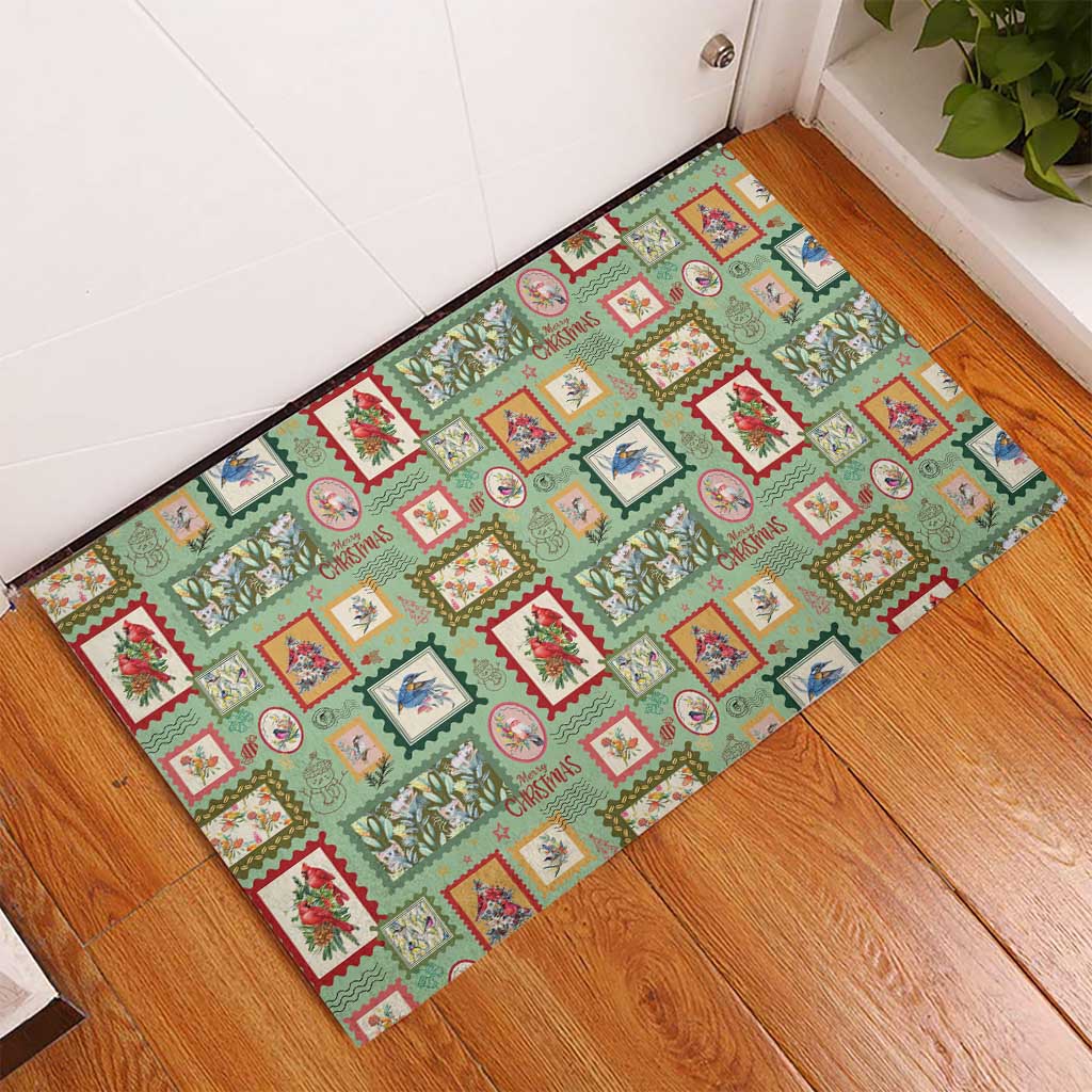 Aussie Birds Christmas La La Land Rubber Doormat Green Vintage Stamp Edition - Aussie Hoodie