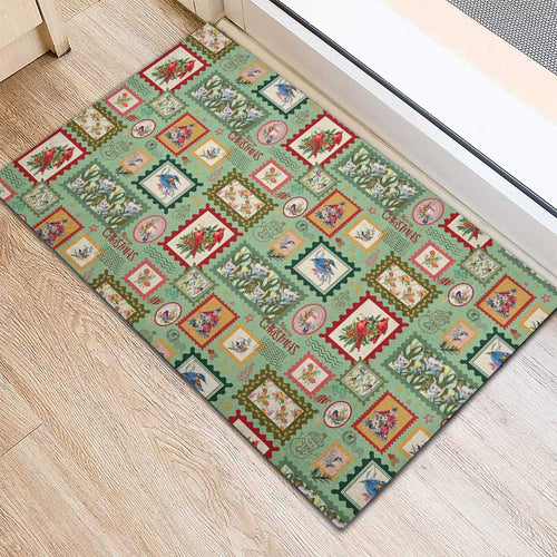 Aussie Birds Christmas La La Land Rubber Doormat Green Vintage Stamp Edition - Aussie Hoodie