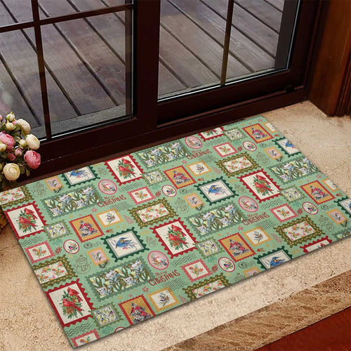 Aussie Birds Christmas La La Land Rubber Doormat Green Vintage Stamp Edition - Aussie Hoodie