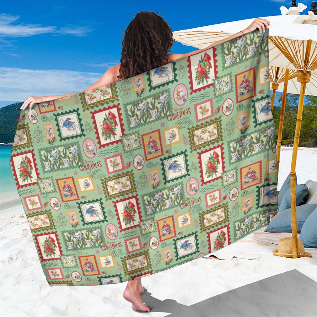 Aussie Birds Christmas La La Land Sarong Green Vintage Stamp Edition - Aussie Hoodie