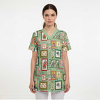 Aussie Birds Christmas La La Land Scrub Top Green Vintage Stamp Edition - Aussie Hoodie