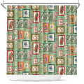 Aussie Birds Christmas La La Land Shower Curtain Green Vintage Stamp Edition - Aussie Hoodie