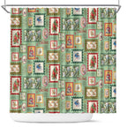 Aussie Birds Christmas La La Land Shower Curtain Green Vintage Stamp Edition - Aussie Hoodie