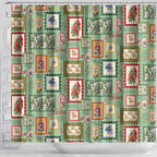 Aussie Birds Christmas La La Land Shower Curtain Green Vintage Stamp Edition - Aussie Hoodie