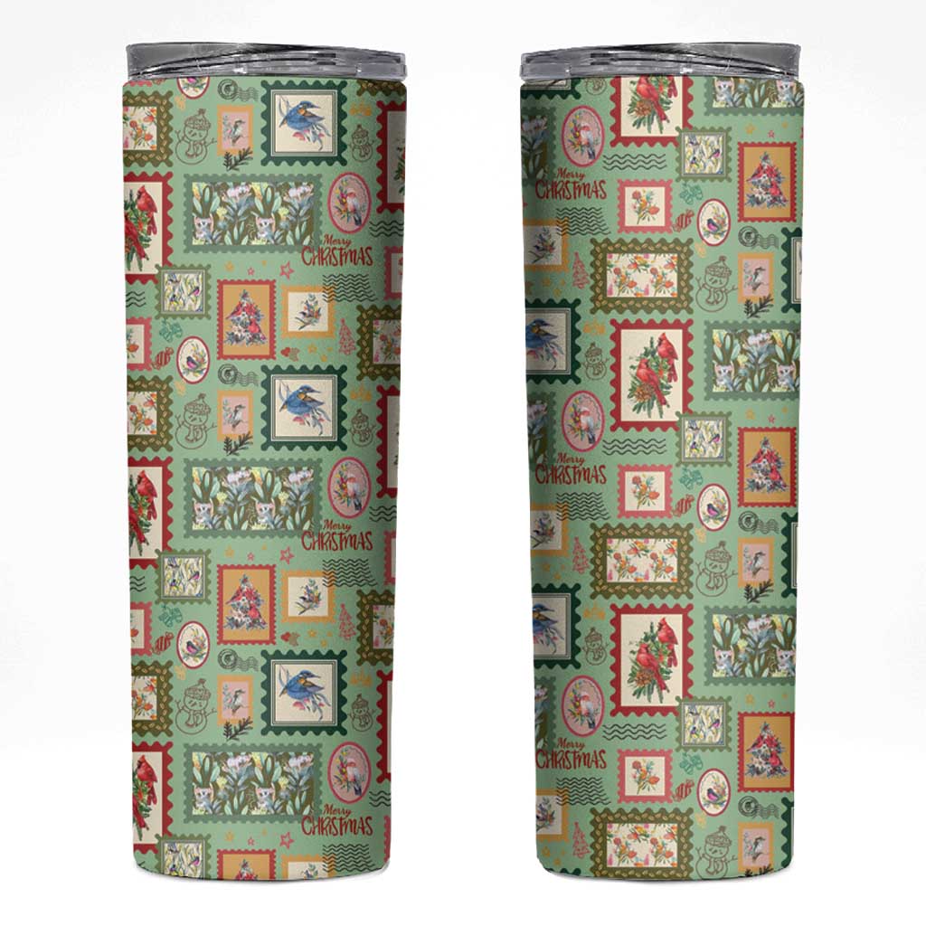 Aussie Birds Christmas La La Land Skinny Tumbler Green Vintage Stamp Edition - Aussie Hoodie