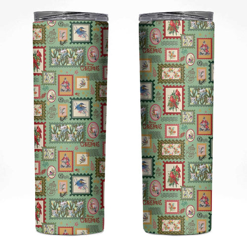 Aussie Birds Christmas La La Land Skinny Tumbler Green Vintage Stamp Edition - Aussie Hoodie