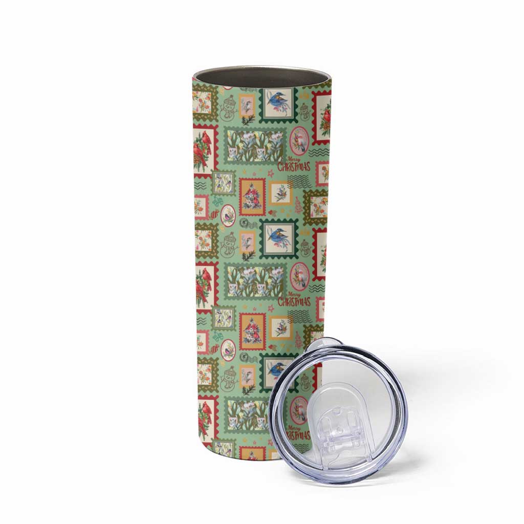 Aussie Birds Christmas La La Land Skinny Tumbler Green Vintage Stamp Edition - Aussie Hoodie
