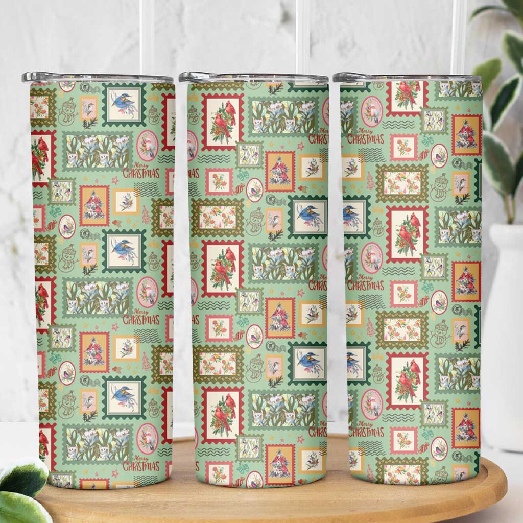 Aussie Birds Christmas La La Land Skinny Tumbler Green Vintage Stamp Edition - Aussie Hoodie