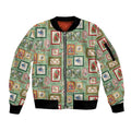 Aussie Birds Christmas La La Land Sleeve Zip Bomber Jacket Green Vintage Stamp Edition - Aussie Hoodie