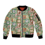 Aussie Birds Christmas La La Land Sleeve Zip Bomber Jacket Green Vintage Stamp Edition - Aussie Hoodie