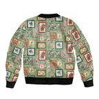 Aussie Birds Christmas La La Land Sleeve Zip Bomber Jacket Green Vintage Stamp Edition - Aussie Hoodie