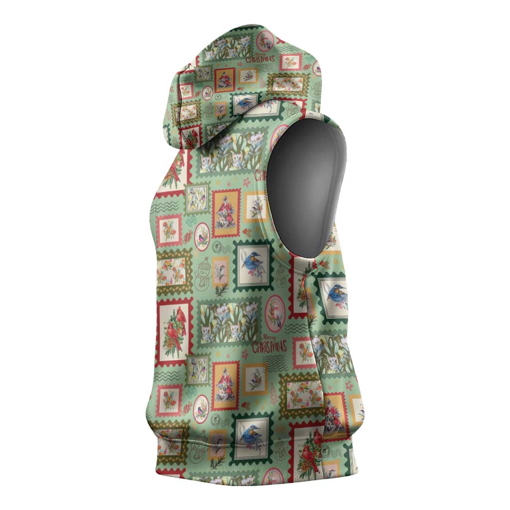 Aussie Birds Christmas La La Land Sleeveless Hoodie Green Vintage Stamp Edition - Aussie Hoodie