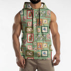 Aussie Birds Christmas La La Land Sleeveless Hoodie Green Vintage Stamp Edition - Aussie Hoodie