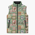 Aussie Birds Christmas La La Land Sleeveless Puffer Jacket Green Vintage Stamp Edition - Aussie Hoodie