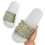 Aussie Birds Christmas La La Land Slide Sandals Green Vintage Stamp Edition - Aussie Hoodie