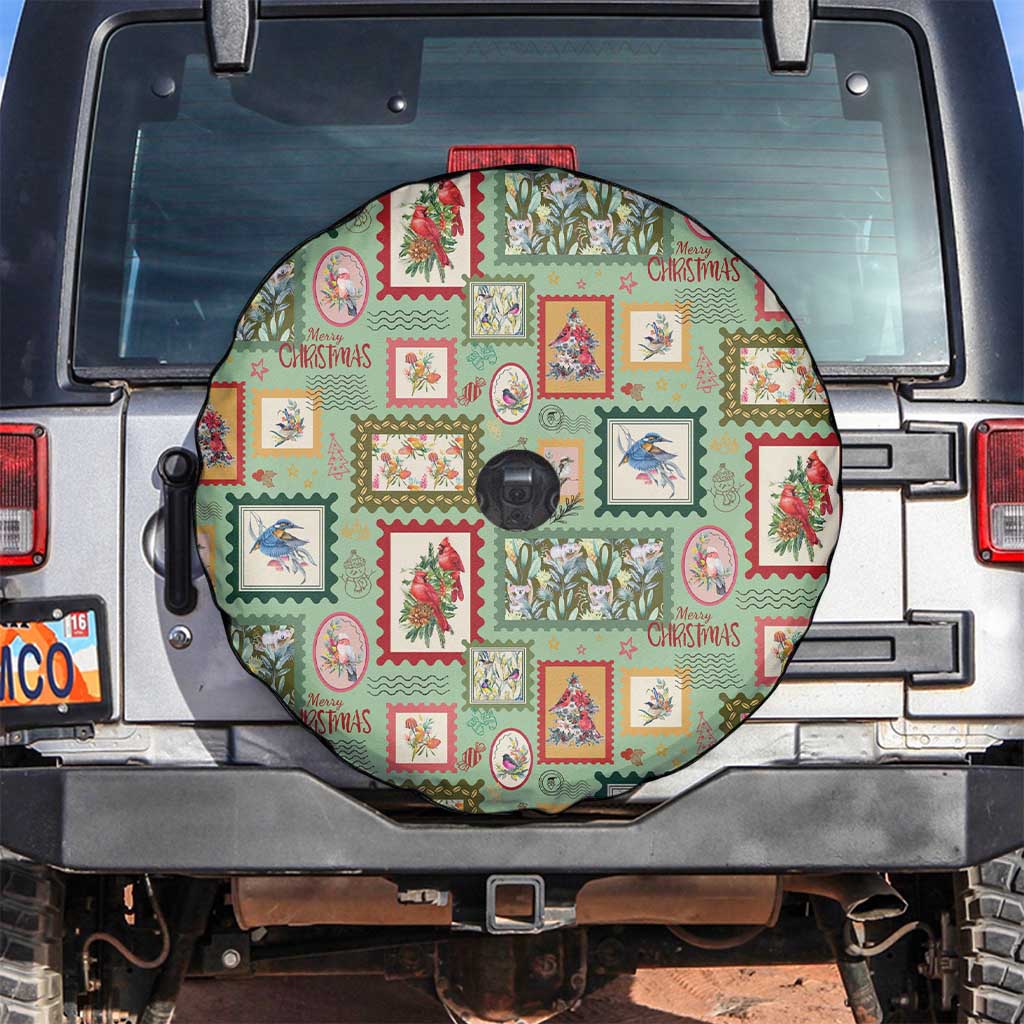 Aussie Birds Christmas La La Land Spare Tire Cover Green Vintage Stamp Edition - Aussie Hoodie