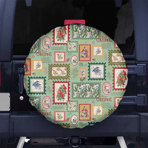 Aussie Birds Christmas La La Land Spare Tire Cover Green Vintage Stamp Edition - Aussie Hoodie
