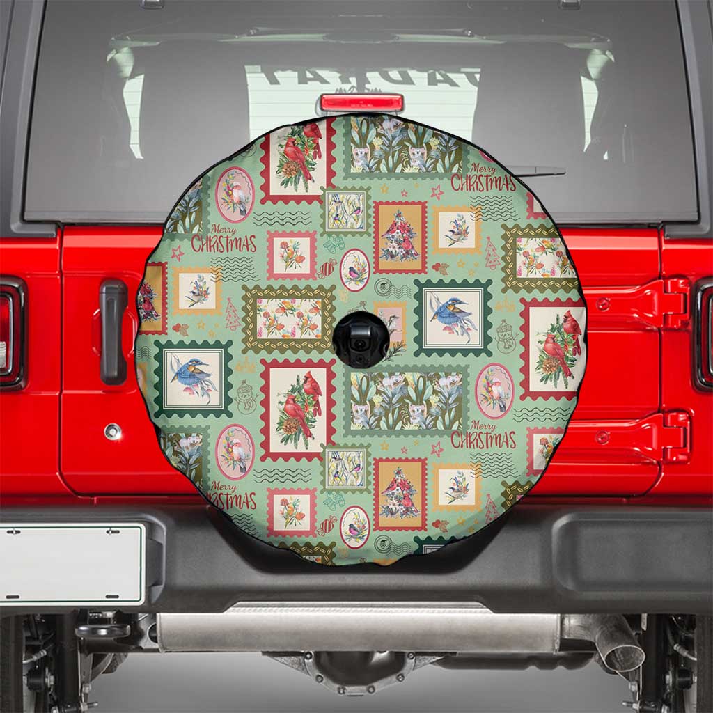 Aussie Birds Christmas La La Land Spare Tire Cover Green Vintage Stamp Edition - Aussie Hoodie