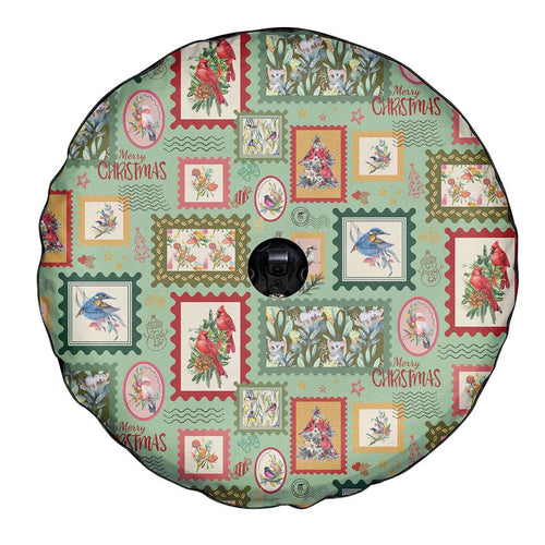Aussie Birds Christmas La La Land Spare Tire Cover Green Vintage Stamp Edition - Aussie Hoodie