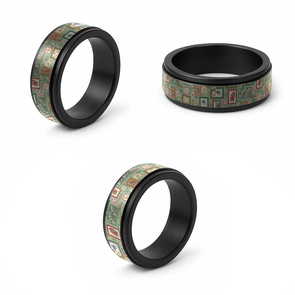 Aussie Birds Christmas La La Land Spinner Ring Green Vintage Stamp Edition - Aussie Hoodie