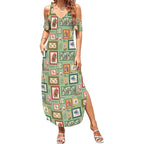 Aussie Birds Christmas La La Land Summer Maxi Dress Green Vintage Stamp Edition - Aussie Hoodie