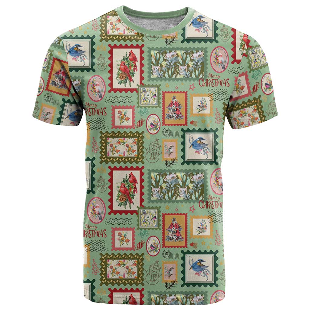 Aussie Birds Christmas La La Land T Shirt Green Vintage Stamp Edition - Aussie Hoodie