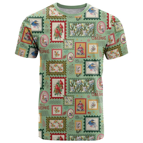 Aussie Birds Christmas La La Land T Shirt Green Vintage Stamp Edition - Aussie Hoodie