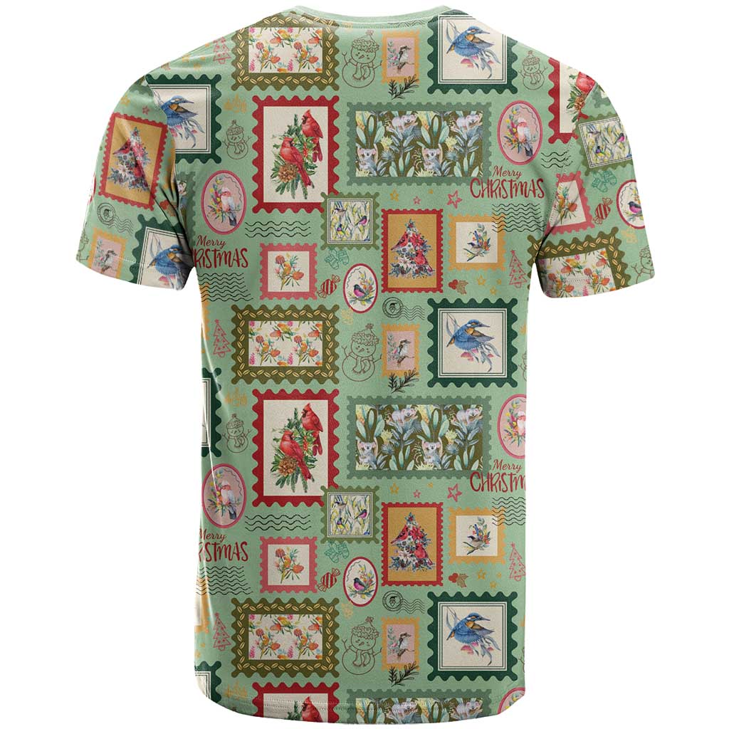 Aussie Birds Christmas La La Land T Shirt Green Vintage Stamp Edition - Aussie Hoodie